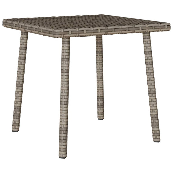Grauer Poly Rattan Garten-Couchtisch 40x40 cm