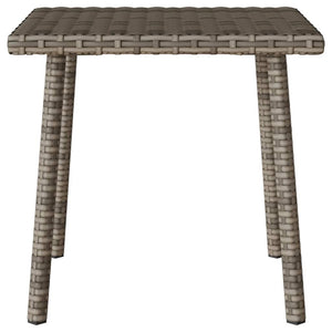Grauer Poly Rattan Garten-Couchtisch 40x40 cm