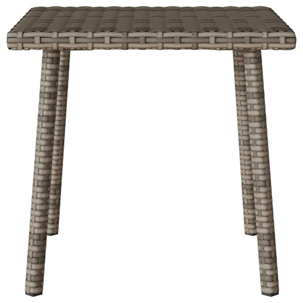 Grauer Poly Rattan Garten-Couchtisch 40x40 cm