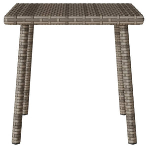 Grauer Poly Rattan Garten-Couchtisch 40x40 cm