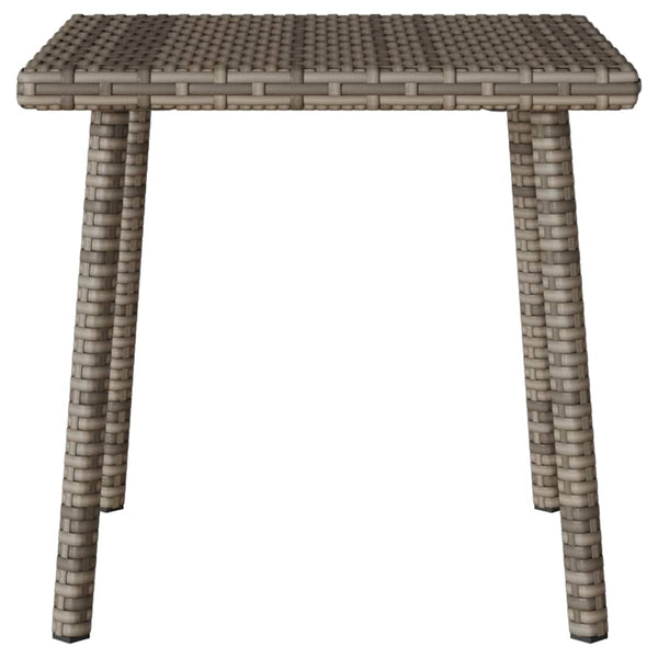 Grauer Poly Rattan Garten-Couchtisch 40x40 cm