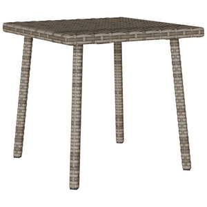 Grauer Poly Rattan Garten-Couchtisch 40x40 cm