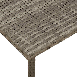 Grauer Poly Rattan Garten-Couchtisch 40x40 cm