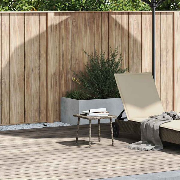 Grauer Poly Rattan Garten-Couchtisch 40x40 cm