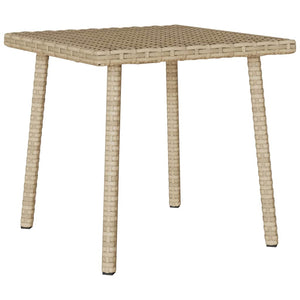 Beiger Garten Couchtisch Poly Rattan 40x40 cm