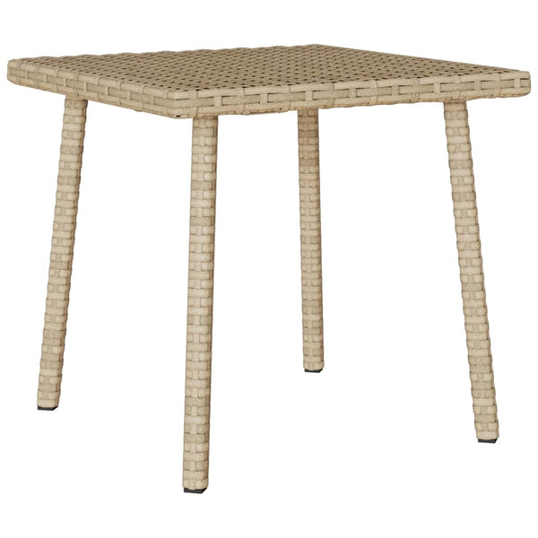 Beiger Garten Couchtisch Poly Rattan 40x40 cm