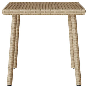 Beiger Garten Couchtisch Poly Rattan 40x40 cm