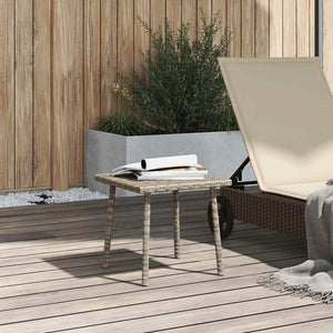 vidaXL Garden Coffee Table Rectangular Light Gray 40x40x37 cm Poly Rattan