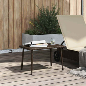 Rechteckiger Garten-Couchtisch Braun Poly Rattan