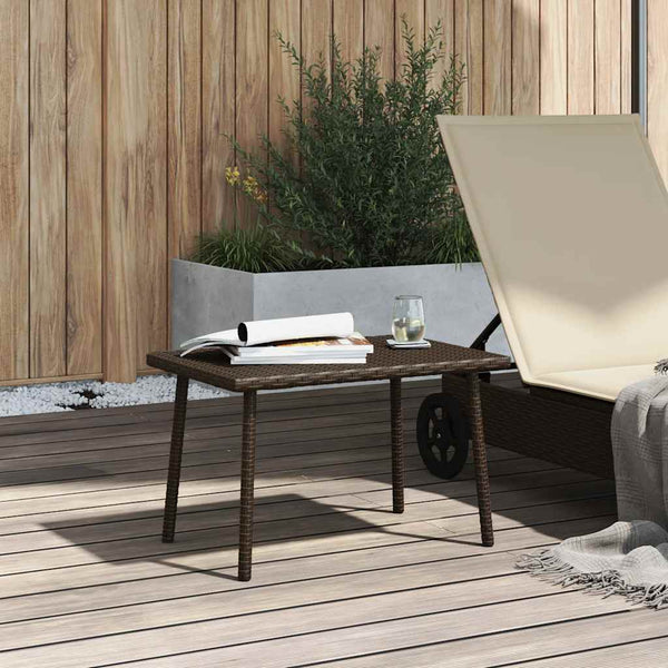 Rechteckiger Garten-Couchtisch Braun Poly Rattan