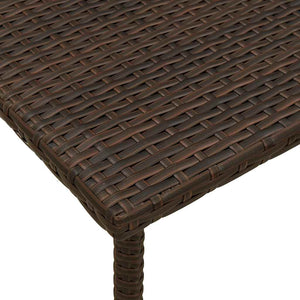 Rechteckiger Garten-Couchtisch Braun Poly Rattan
