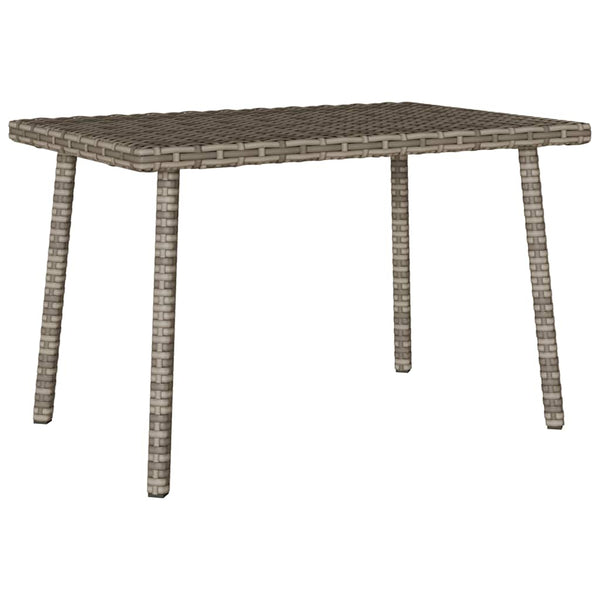 Grauer Poly Rattan Garten-Couchtisch 60x40 cm