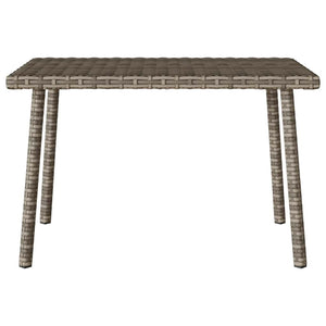 Grauer Poly Rattan Garten-Couchtisch 60x40 cm