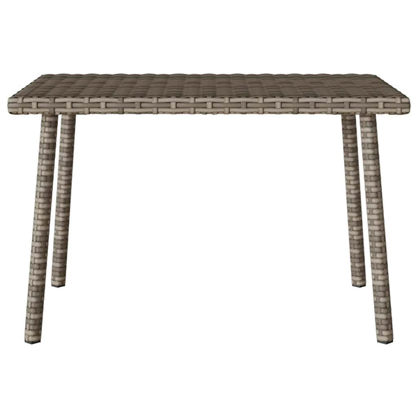 Grauer Poly Rattan Garten-Couchtisch 60x40 cm