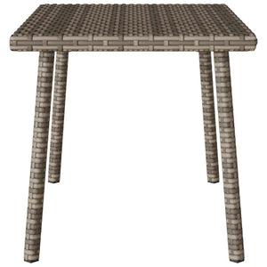 Grauer Poly Rattan Garten-Couchtisch 60x40 cm