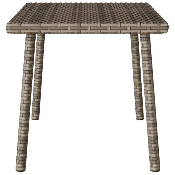 Grauer Poly Rattan Garten-Couchtisch 60x40 cm
