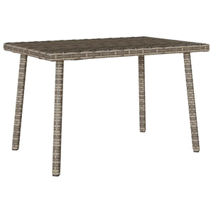 Grauer Poly Rattan Garten-Couchtisch 60x40 cm