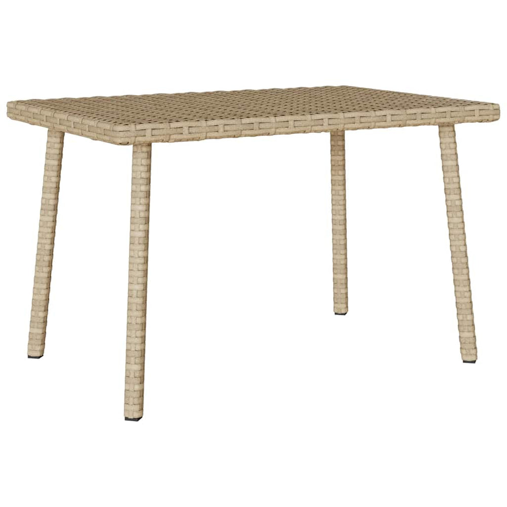 Beiger Garten-Couchtisch 60x40 cm Poly Rattan