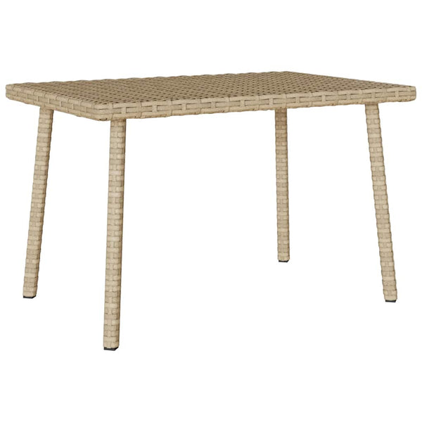 Beiger Garten-Couchtisch 60x40 cm Poly Rattan