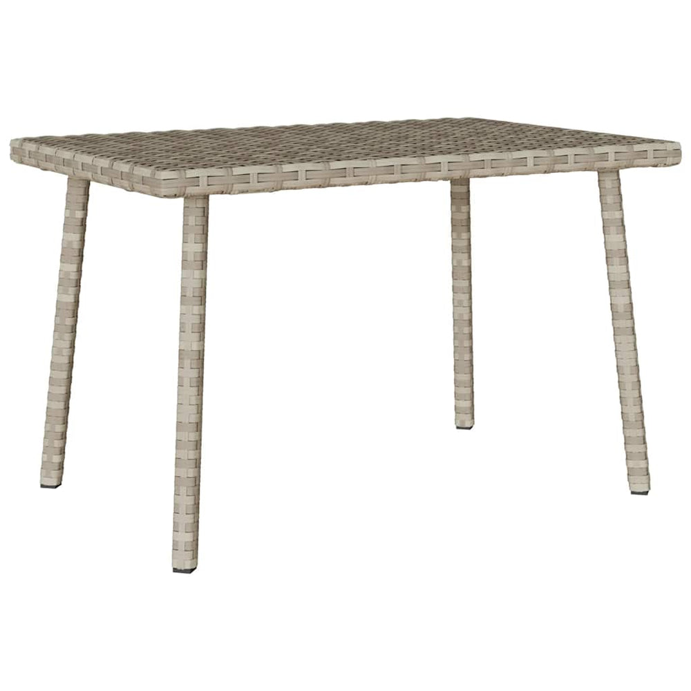Hellgrauer Poly Rattan Garten-Couchtisch 60x40 cm