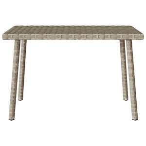 Hellgrauer Poly Rattan Garten-Couchtisch 60x40 cm
