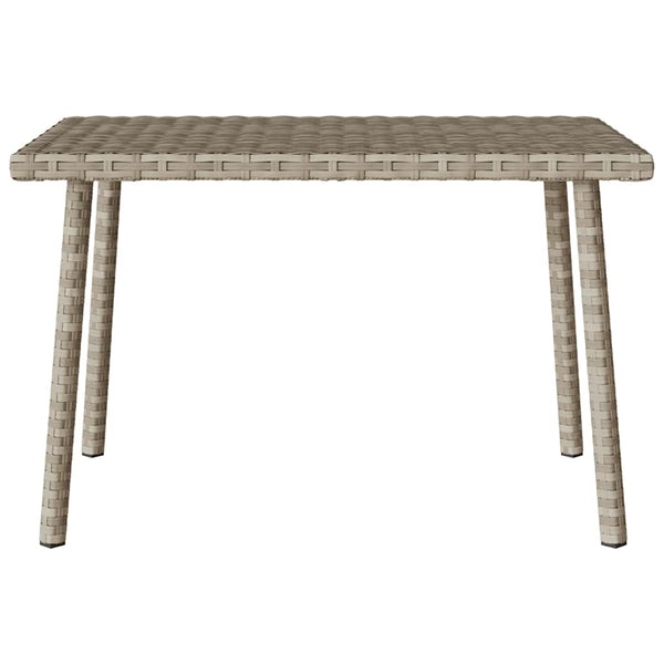 Hellgrauer Poly Rattan Garten-Couchtisch 60x40 cm