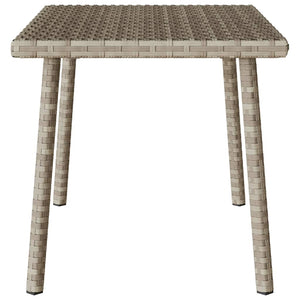 Hellgrauer Poly Rattan Garten-Couchtisch 60x40 cm