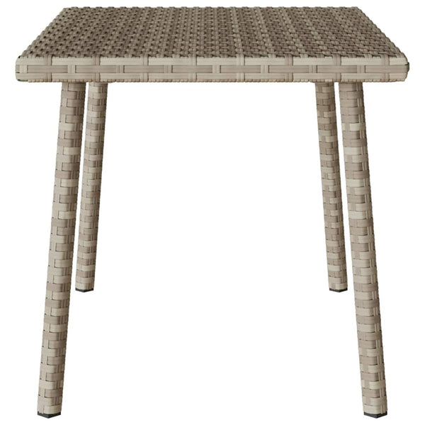 Hellgrauer Poly Rattan Garten-Couchtisch 60x40 cm