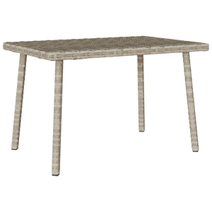 Hellgrauer Poly Rattan Garten-Couchtisch 60x40 cm