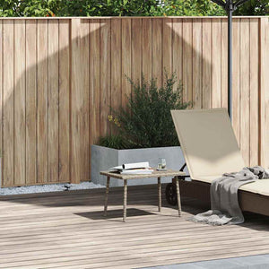 Hellgrauer Poly Rattan Garten-Couchtisch 60x40 cm