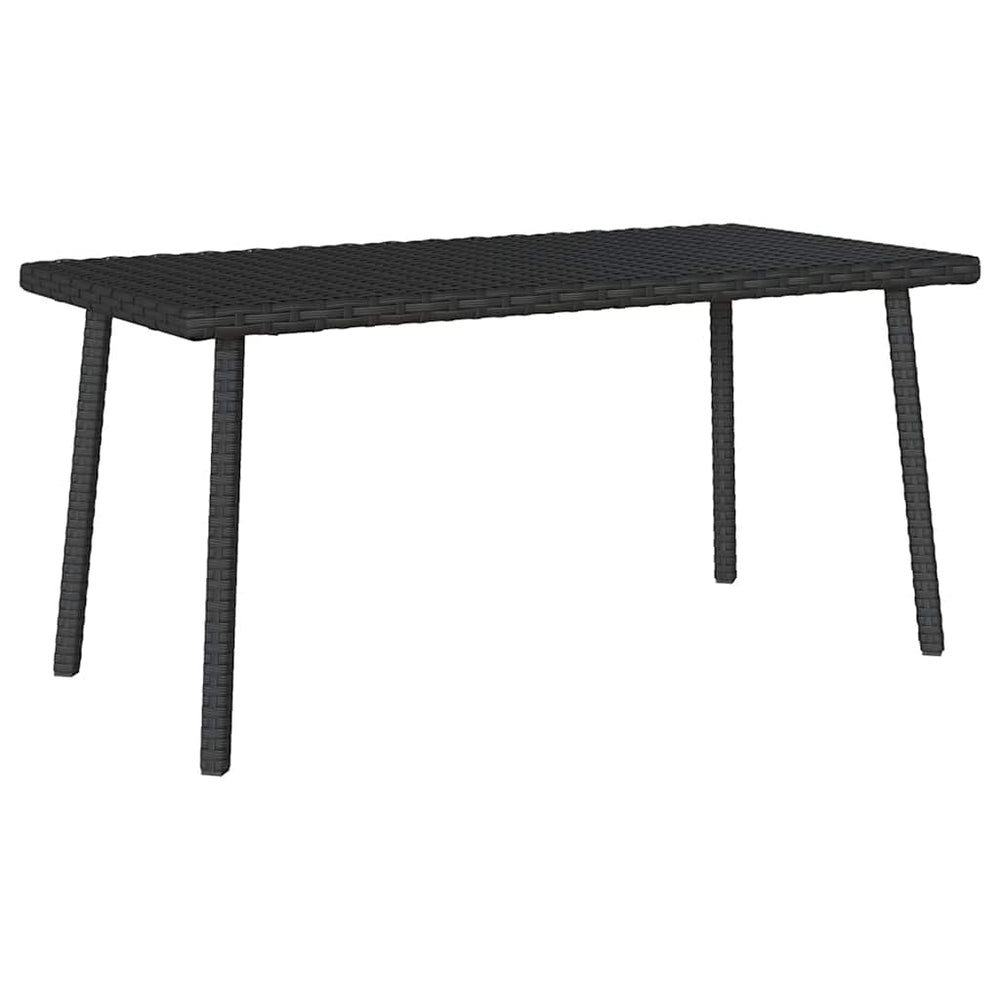 Schwarzer Garten Couchtisch Poly Rattan 80x40 cm