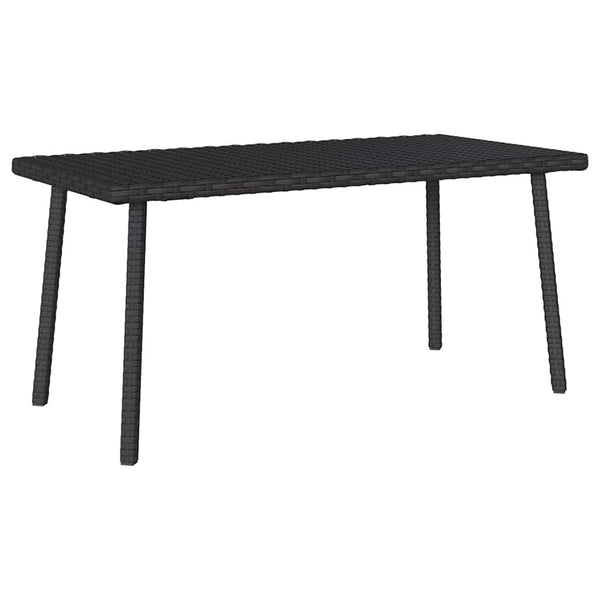 Schwarzer Garten Couchtisch Poly Rattan 80x40 cm