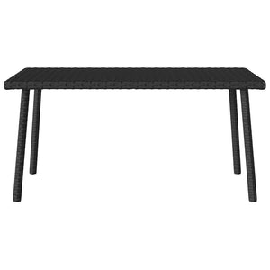 Schwarzer Garten Couchtisch Poly Rattan 80x40 cm