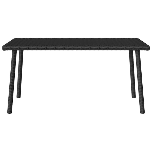 Schwarzer Garten Couchtisch Poly Rattan 80x40 cm