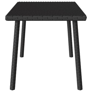 Schwarzer Garten Couchtisch Poly Rattan 80x40 cm