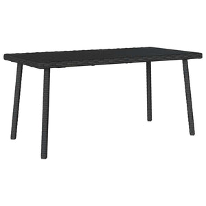 Schwarzer Garten Couchtisch Poly Rattan 80x40 cm