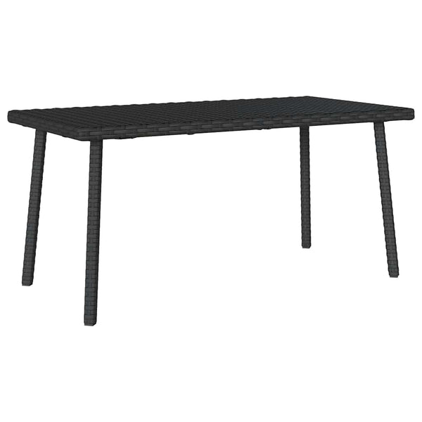 Schwarzer Garten Couchtisch Poly Rattan 80x40 cm