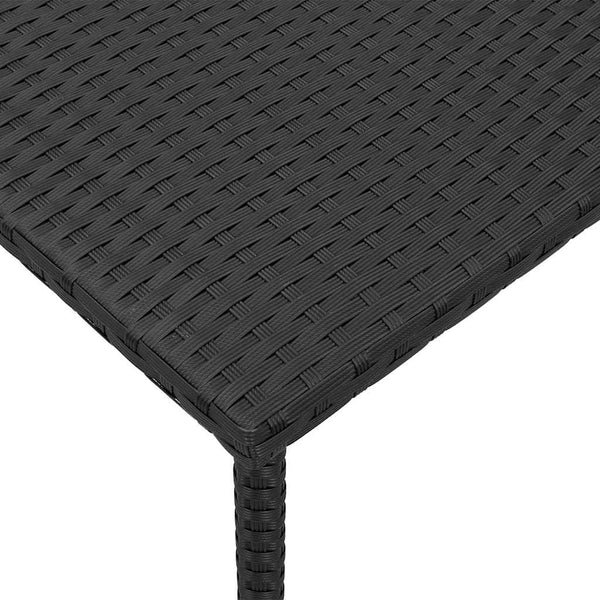 Schwarzer Garten Couchtisch Poly Rattan 80x40 cm