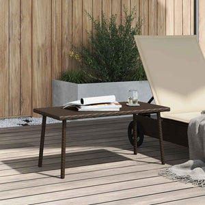Rechteckiger Garten-Couchtisch Braun Poly Rattan