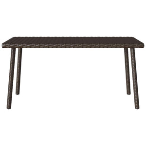 Rechteckiger Garten-Couchtisch Braun Poly Rattan