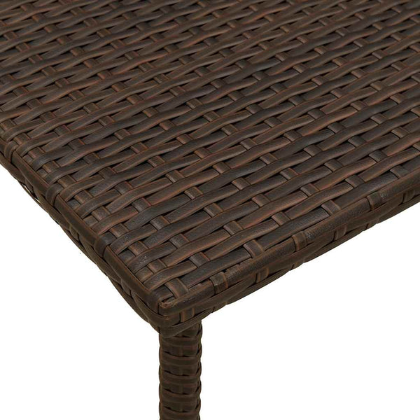 Rechteckiger Garten-Couchtisch Braun Poly Rattan