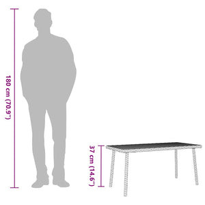 Rechteckiger Garten-Couchtisch Braun Poly Rattan