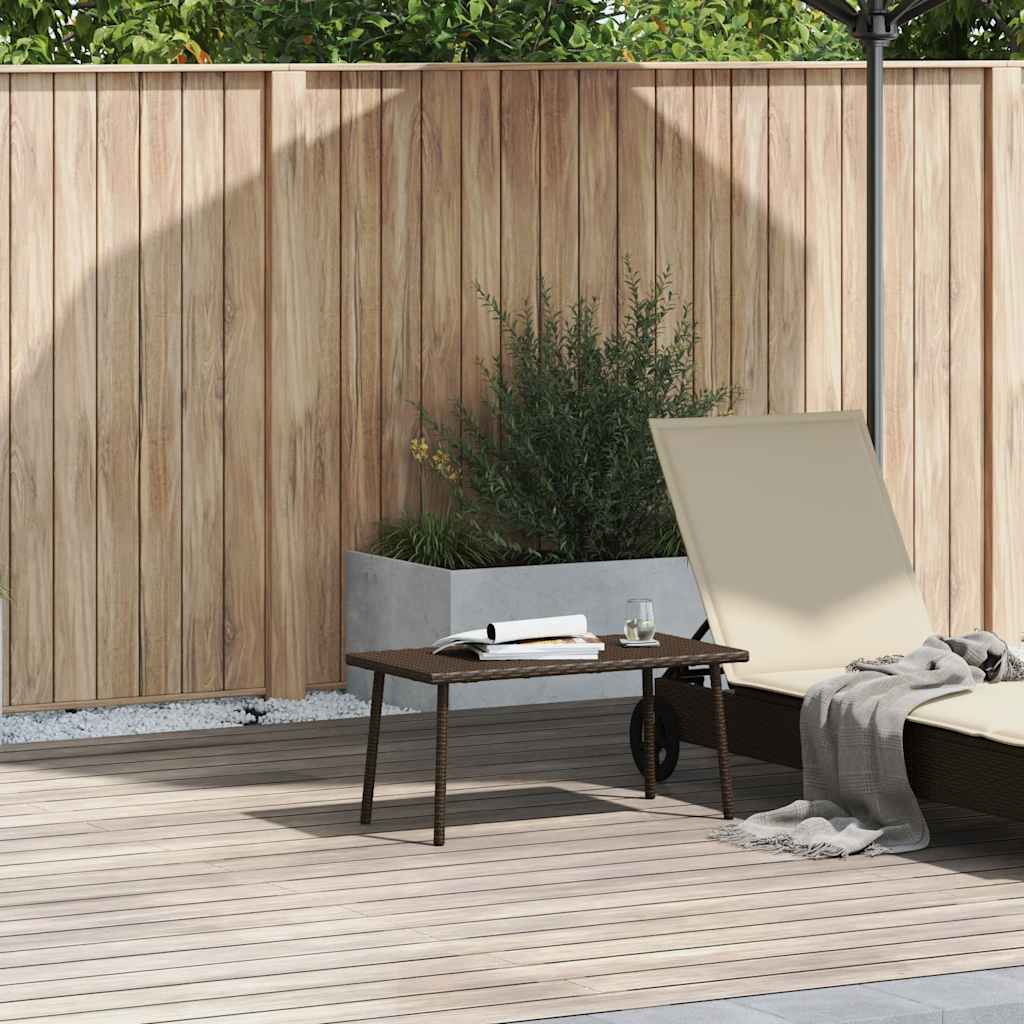Rechteckiger Garten-Couchtisch Braun Poly Rattan