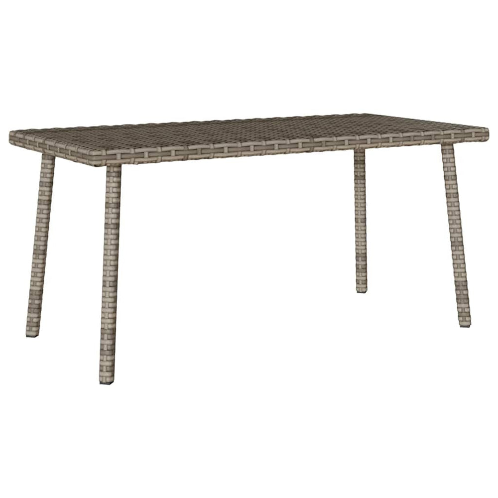 Rechteckiger Garten-Couchtisch Grau Poly Rattan