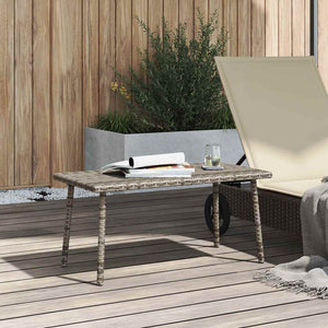 Rechteckiger Garten-Couchtisch Grau Poly Rattan