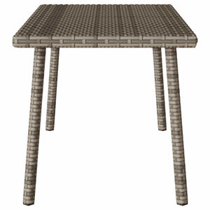 Rechteckiger Garten-Couchtisch Grau Poly Rattan