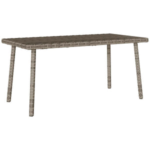 Rechteckiger Garten-Couchtisch Grau Poly Rattan