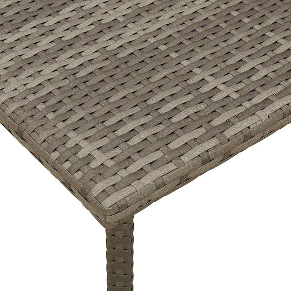 Rechteckiger Garten-Couchtisch Grau Poly Rattan
