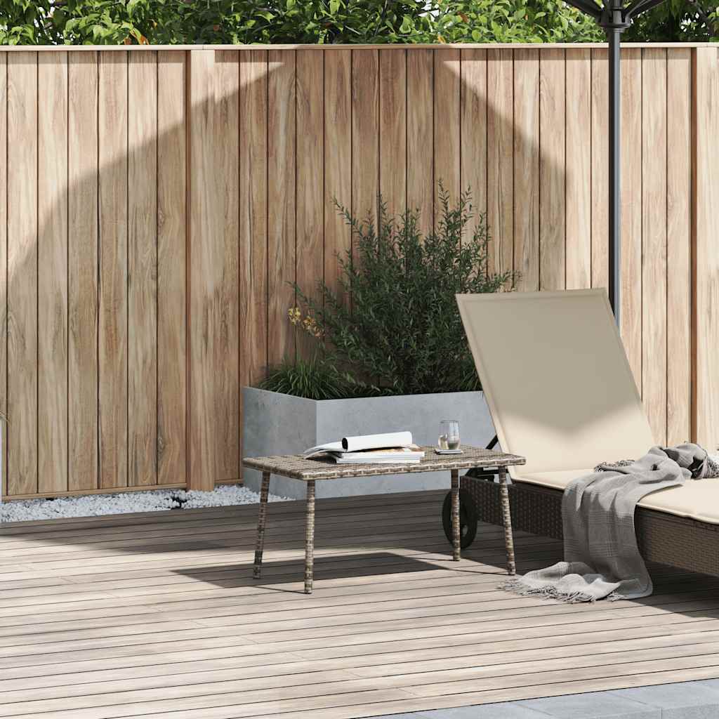Rechteckiger Garten-Couchtisch Grau Poly Rattan