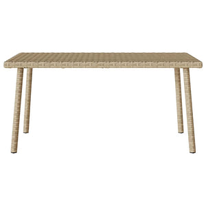 Beiger Garten-Couchtisch Poly Rattan 80x40 cm